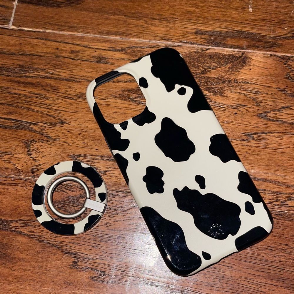 Velvet Caviar Cute‎ Cow Print iPhone Case with Ring Holder iPhone 12 Pro Max